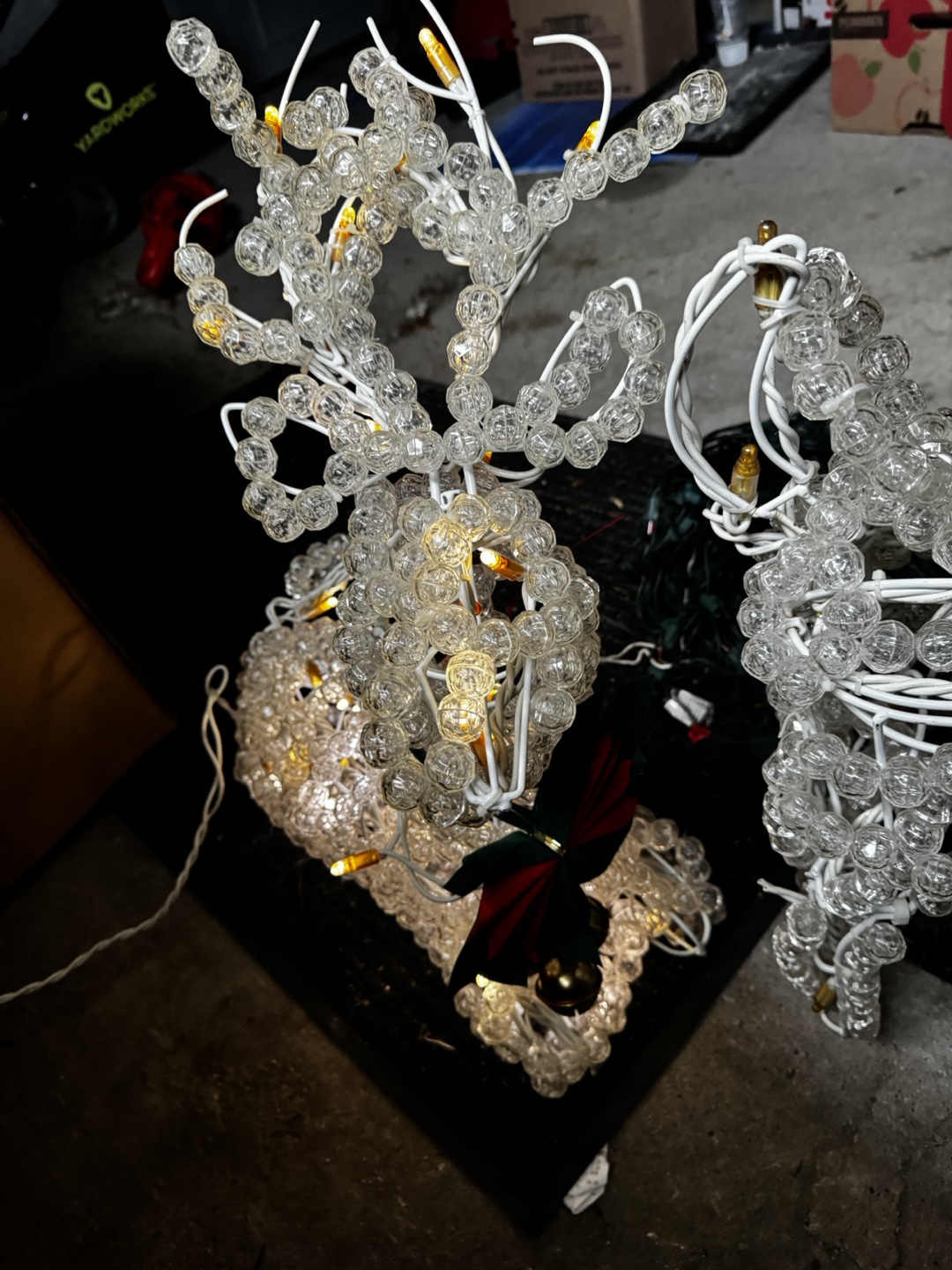 Set of 2 Clear Beaded Reindeer Christmas Lights - photo 2