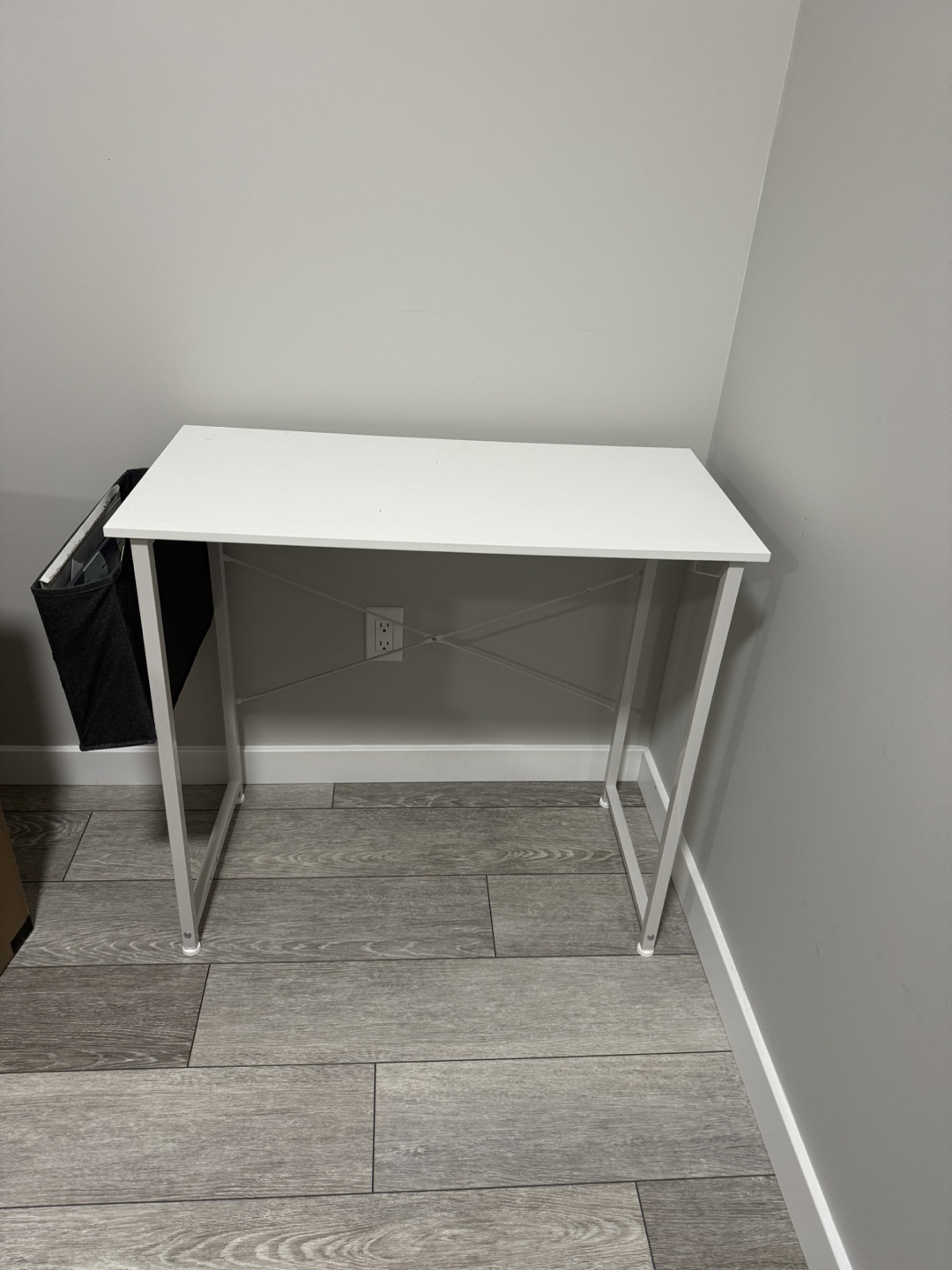 White Desk with Metal Legs