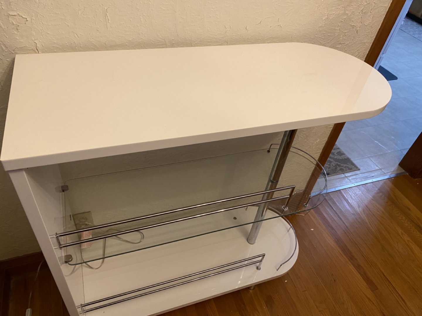 White Bar with Glass Shelves - photo 2