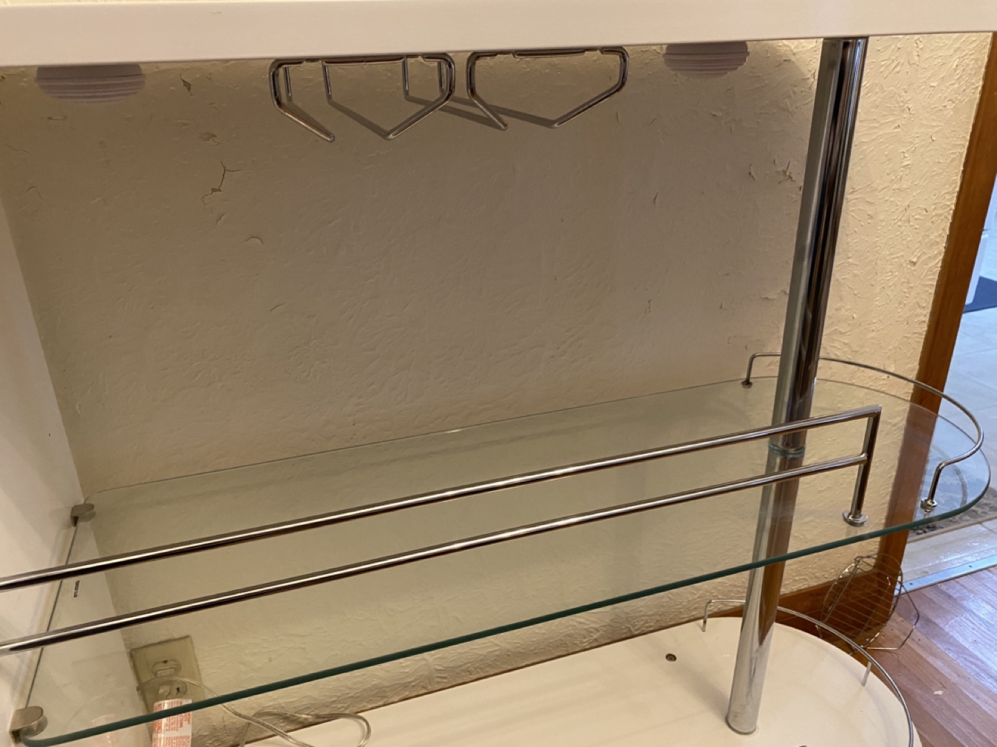 White Bar with Glass Shelves