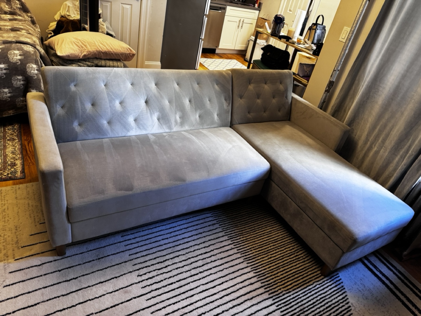 Grey Sectional Sofa with Storage - photo 5