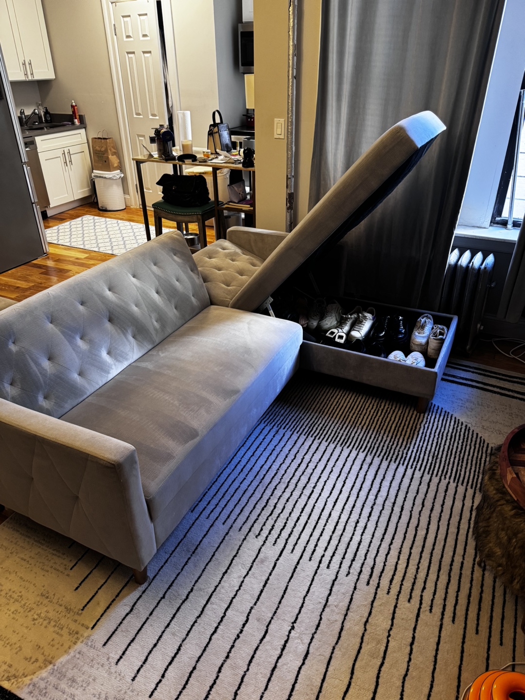 Grey Sectional Sofa with Storage - photo 2