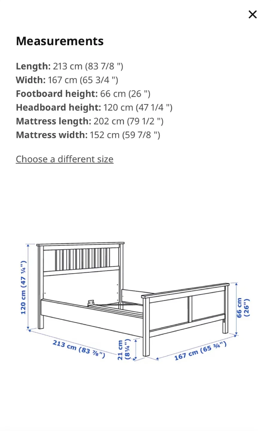 IKEA Hemnes Queen Bed Frame image indicator(5)