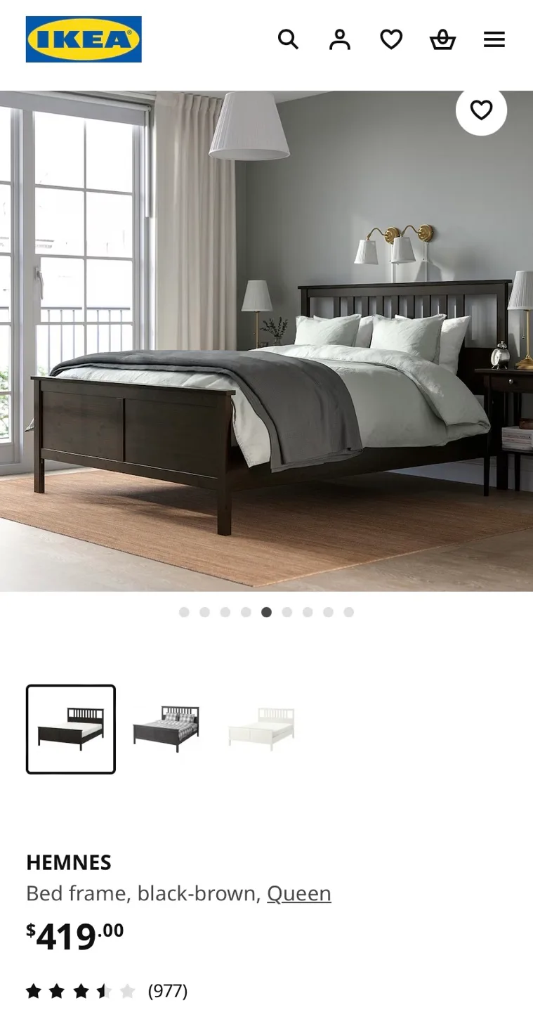 IKEA Hemnes Queen Bed Frame image indicator(4)