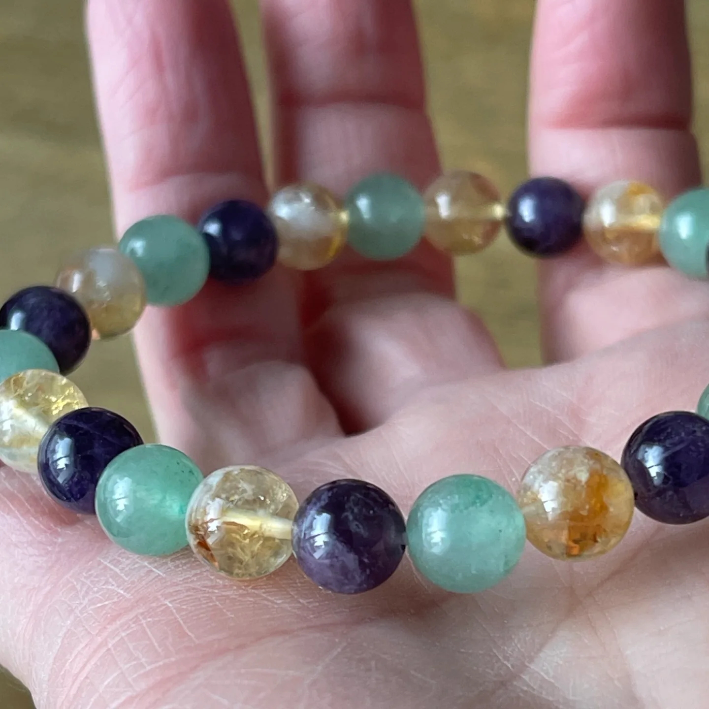 Large size Amethyst & Citrine & Green Aventurine bracelet image indicator(3)