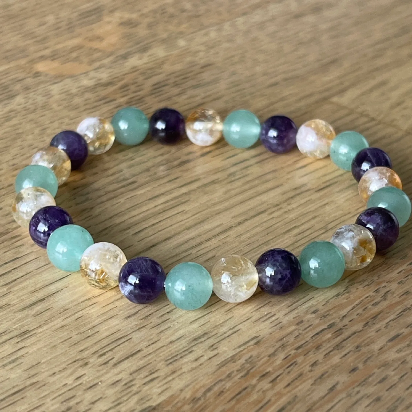 Large size Amethyst & Citrine & Green Aventurine bracelet image indicator(2)