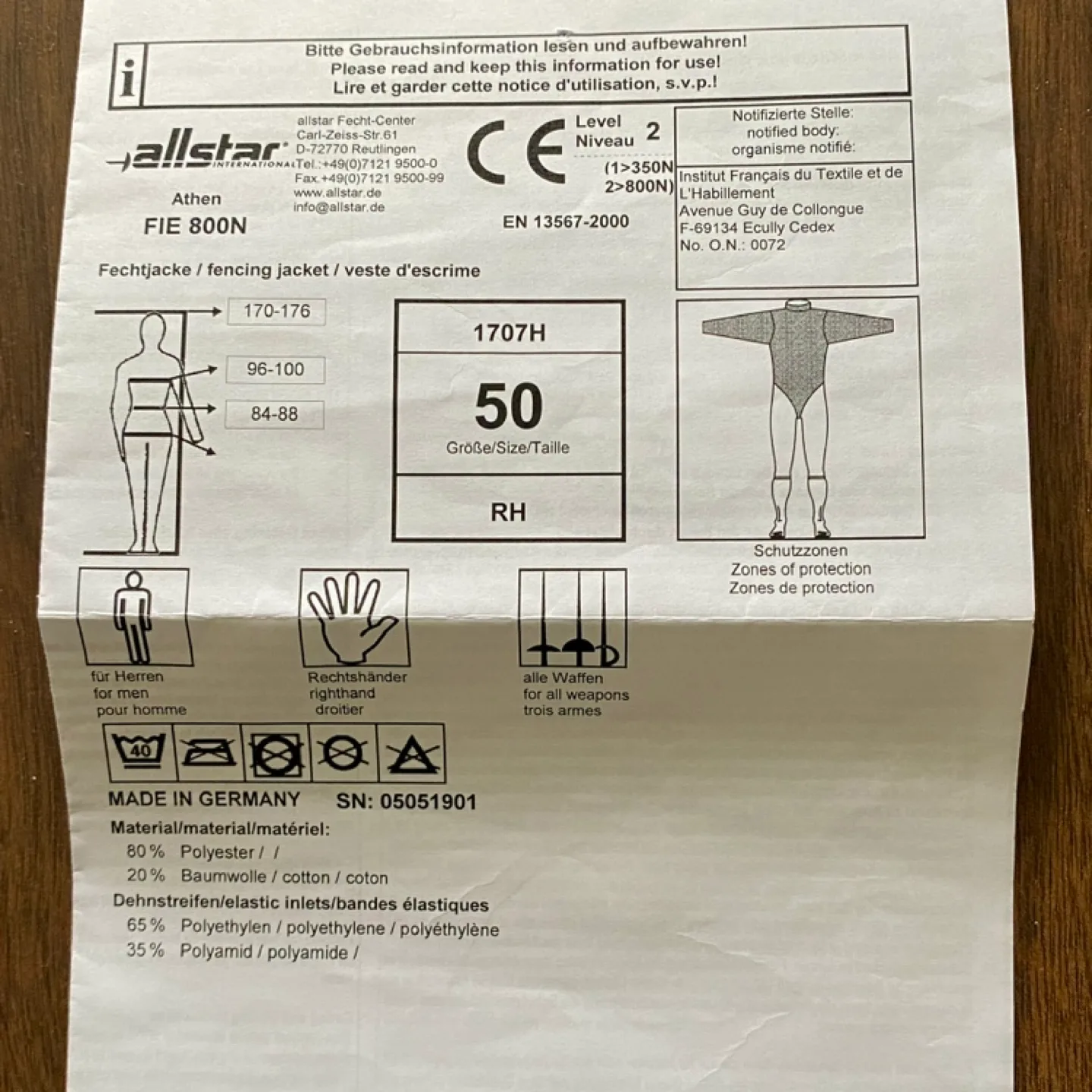 Allstar Fencing Jacket and Pants image indicator(5)