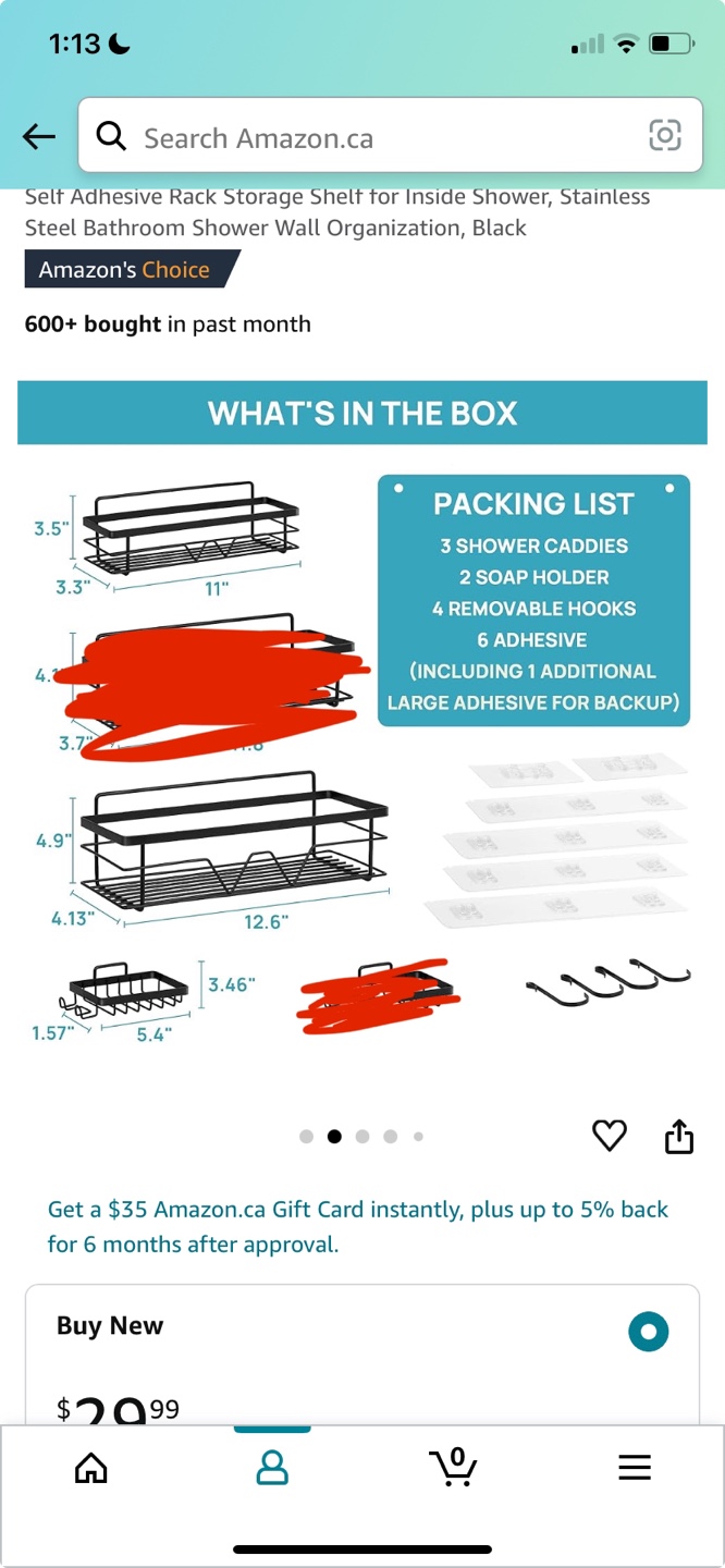 3-Tier Shower Caddy with Hooks
