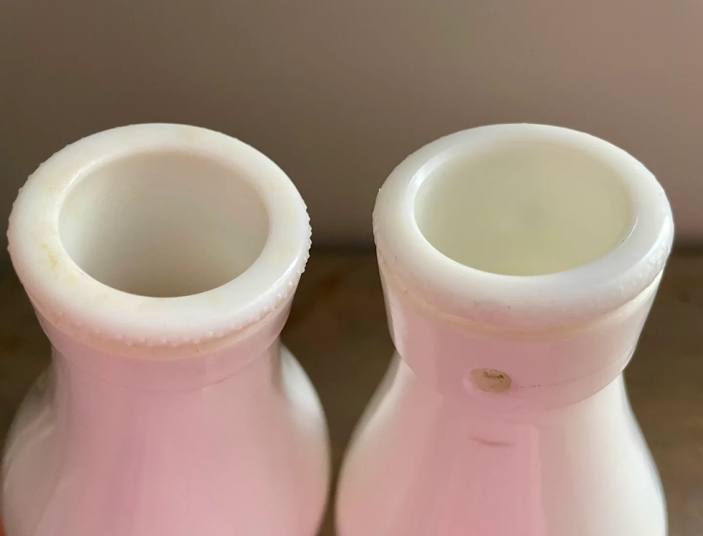 Vintage 1980's Milk Glass Milk Bottles image indicator(5)