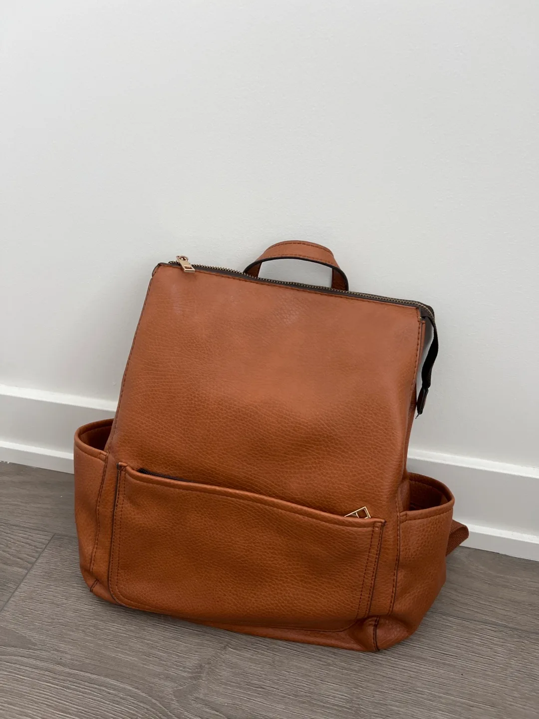 Brown Faux Leather Backpack thumbnail