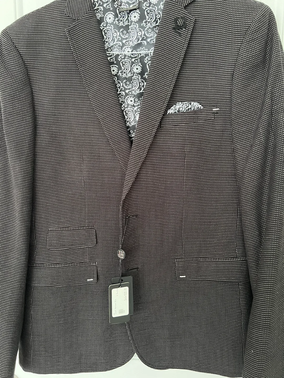 Men's Black Blazer with Paisley Lining image indicator(4)