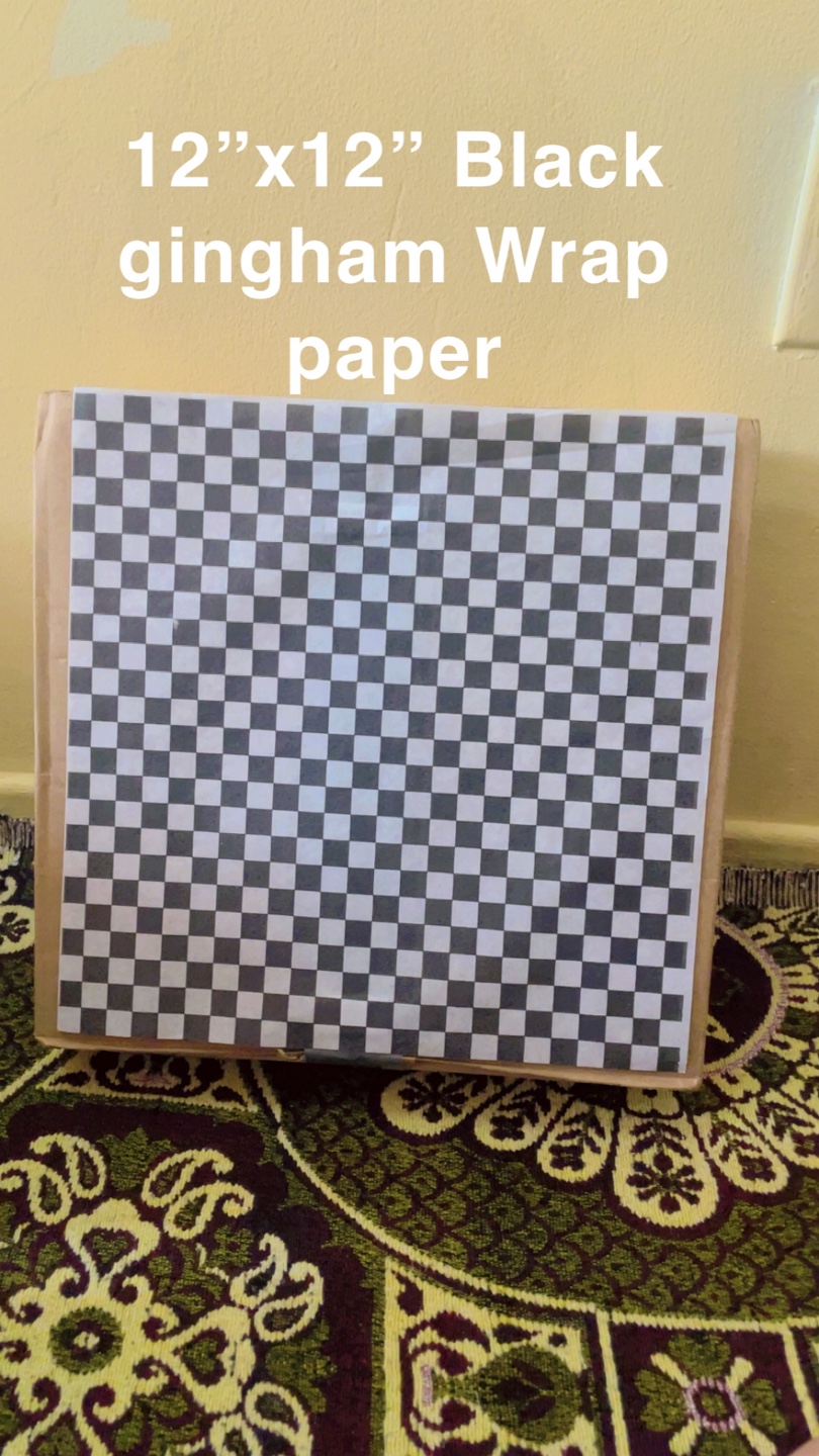1000 GP Wraps 12"x12" Black Gingham
