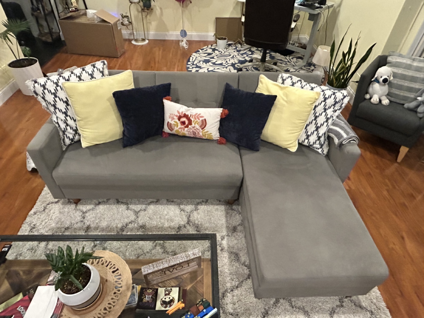 Gray Sectional Sofa with Storage - photo 2