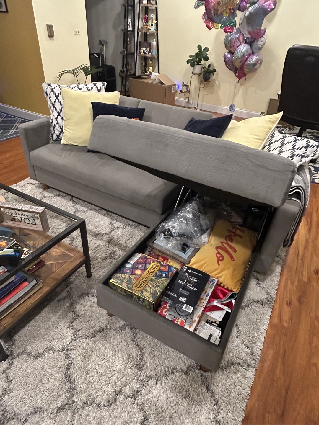 Gray Sectional Sofa with Storage - photo 4