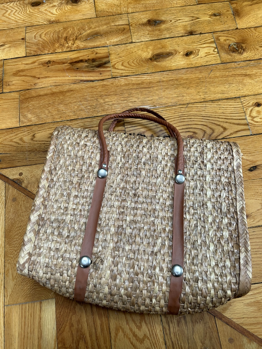 Vintage Woven Straw Bag - photo 3