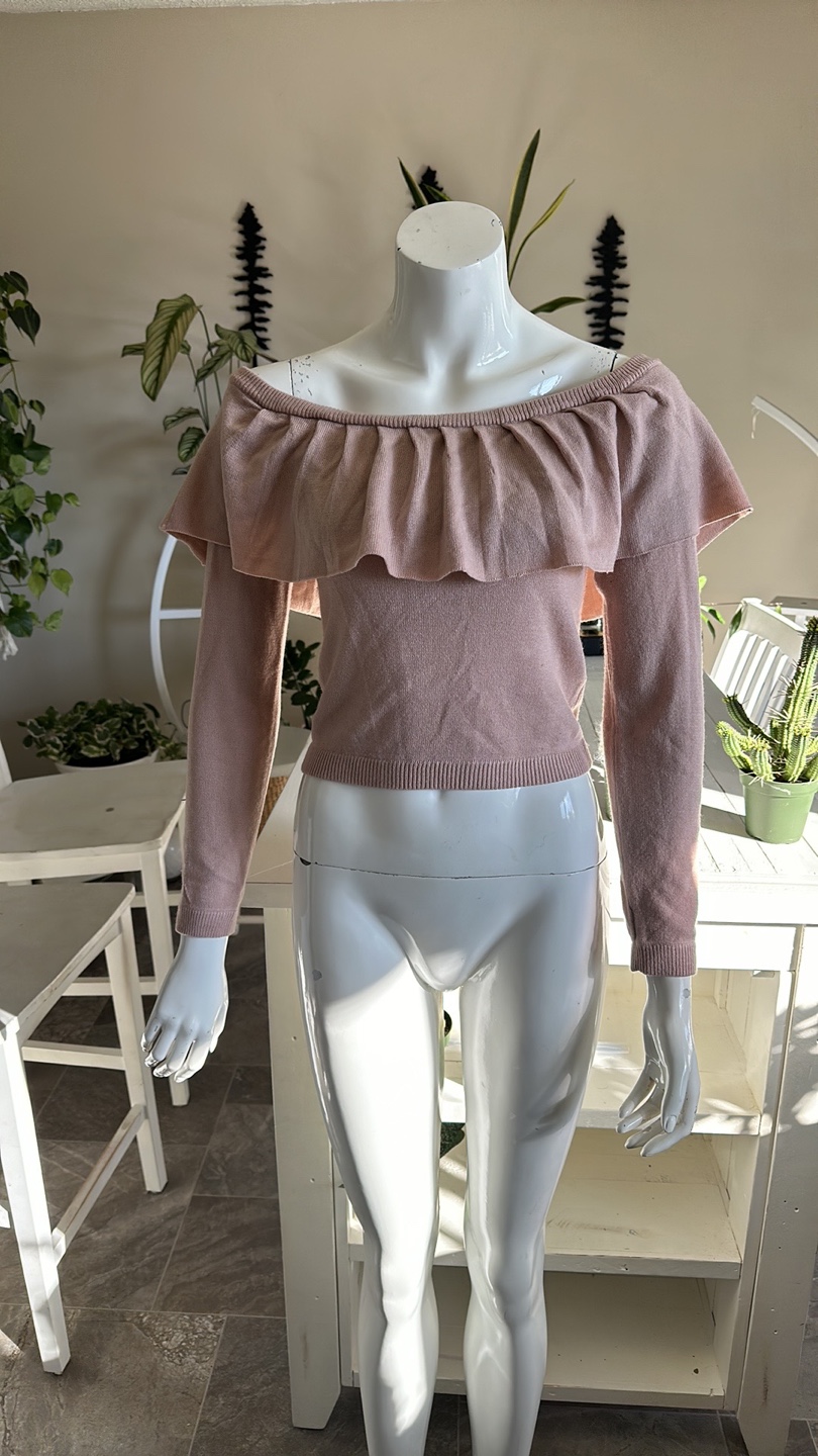 Pink Off the Shoulder Sweater