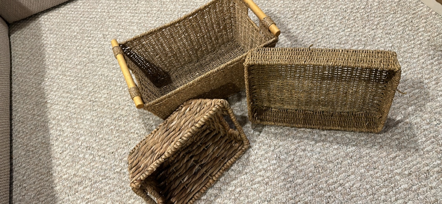 Set of 3 Wicker Storage Baskets