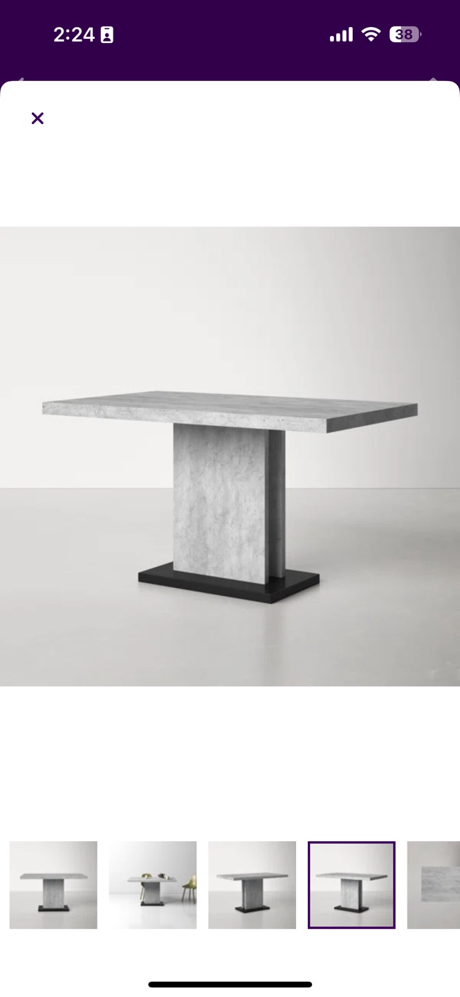 Grey Dining Table 53”x32”