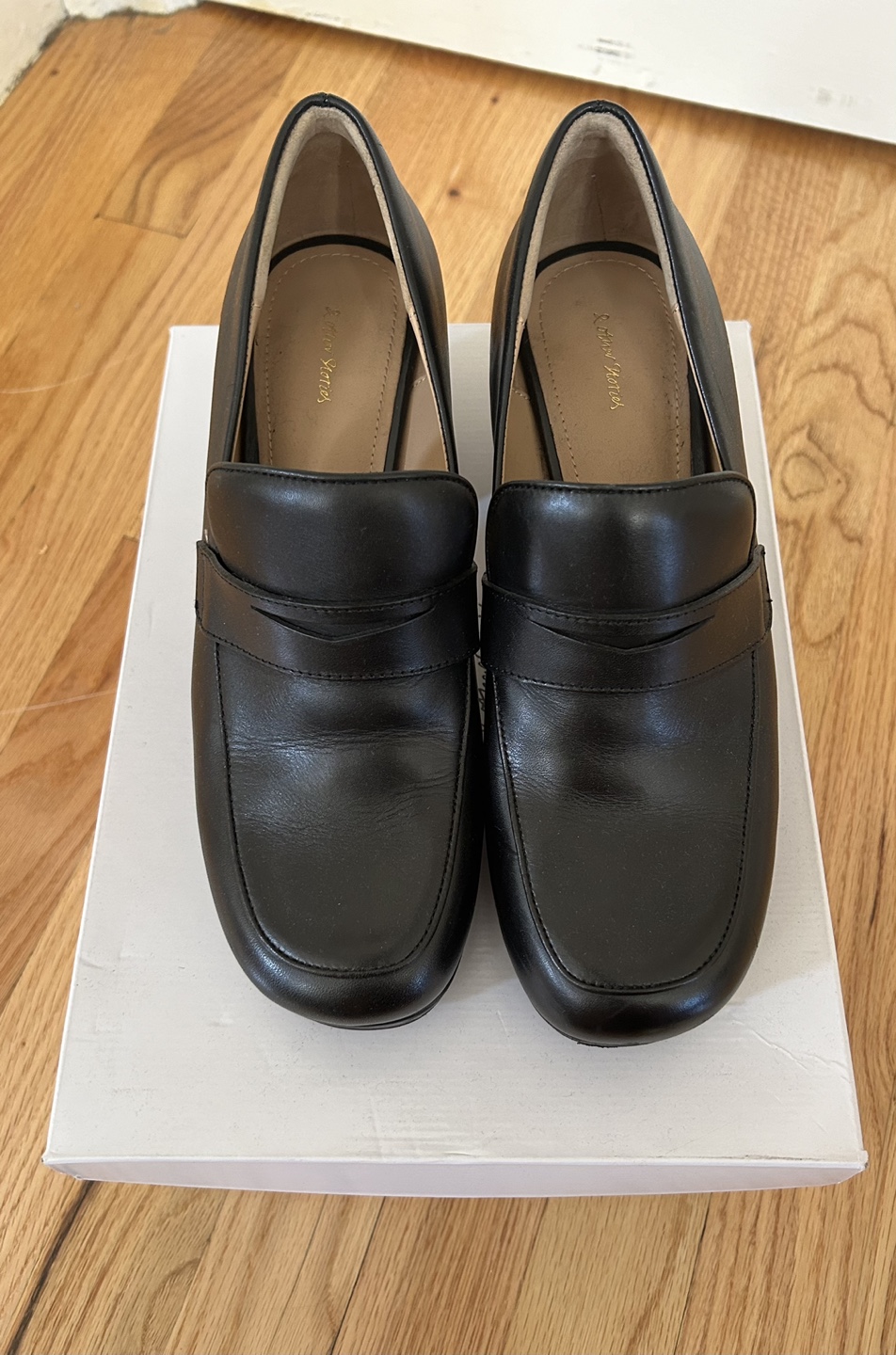 Black Leather Platform Loafers - photo 2