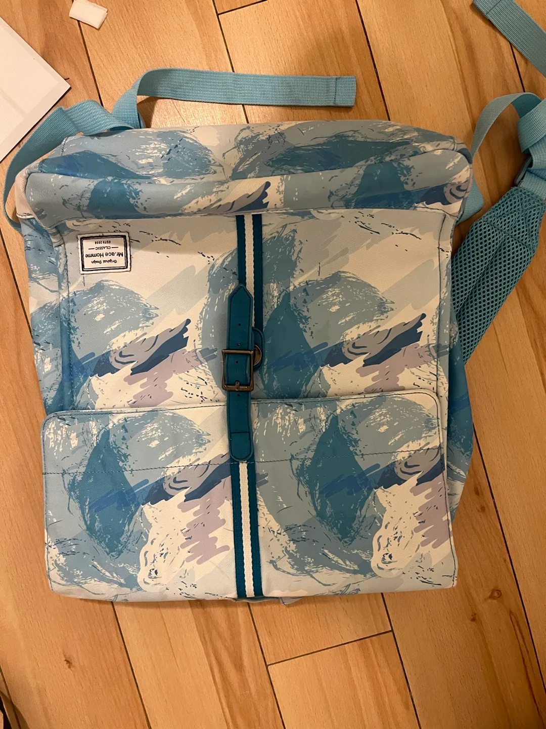 Blue and white backpack thumbnail