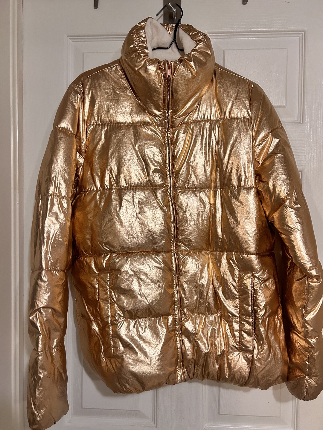 Old Navy rose Gold Puffer Jacket Size M
