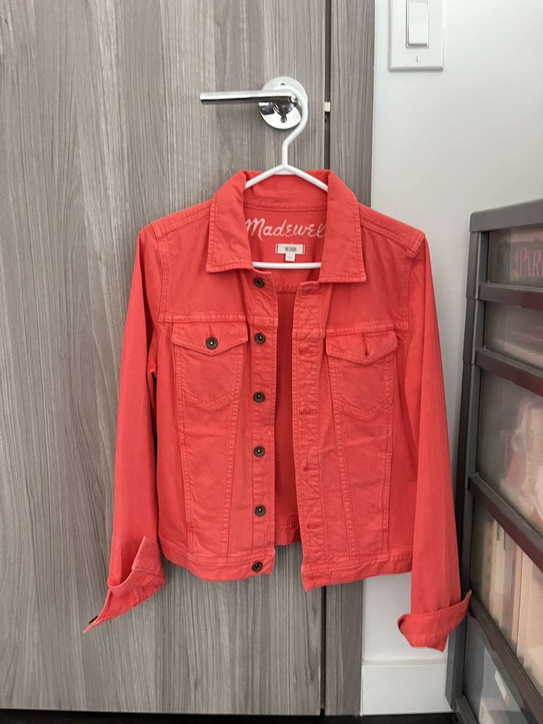 Madewell Coral Denim Jacket