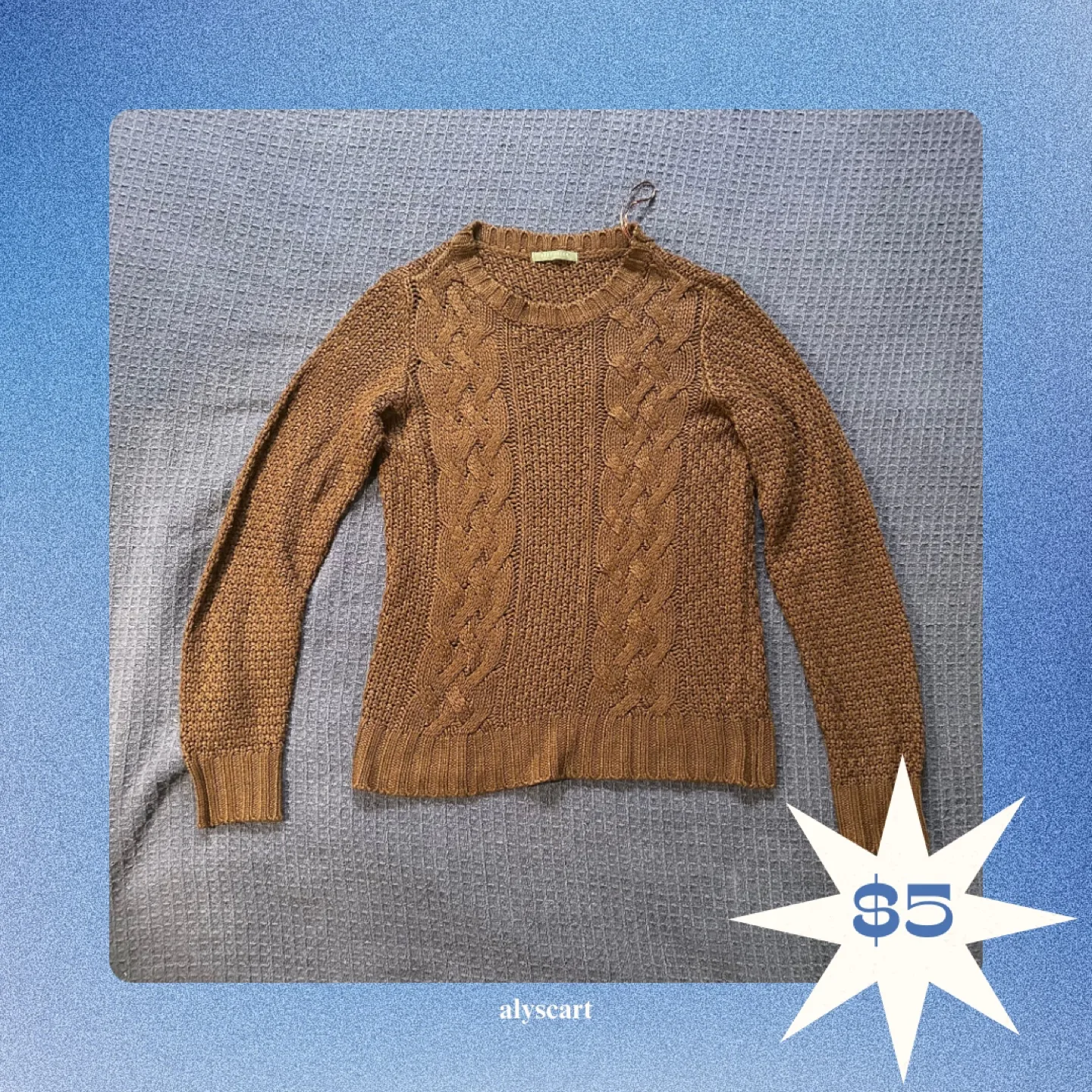 Brown Cable Knit Sweater thumbnail