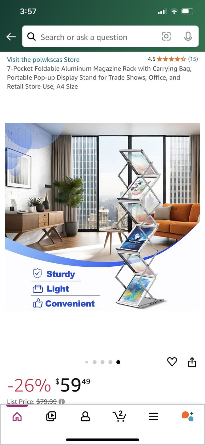 7 pocket foldable portable magazine tier holder trade show - photo 3
