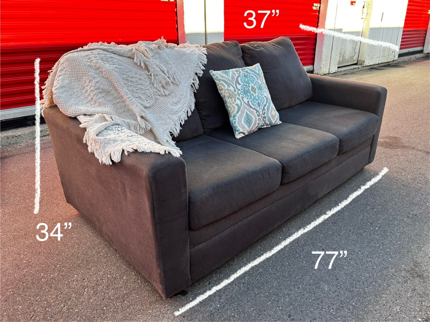 Grey Suede Fabric Couch! steam cleaned!! *FREE DELIVERY!*