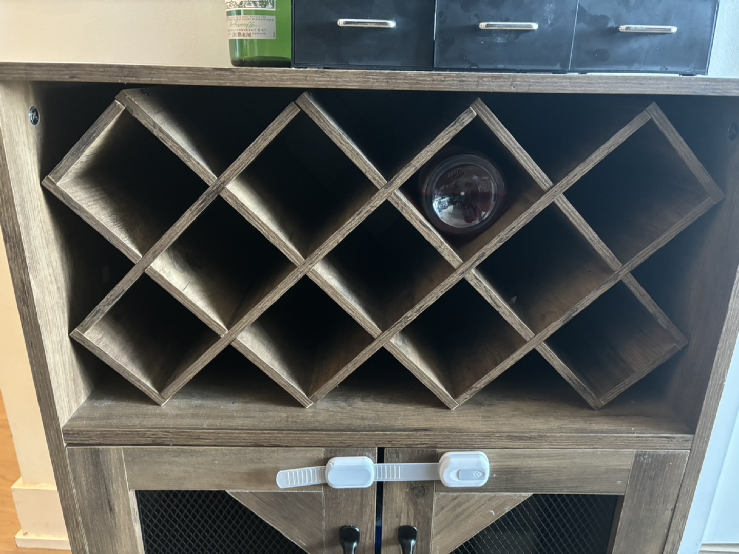 Wine Cabinet with Doors and Wine Rack, coffee station