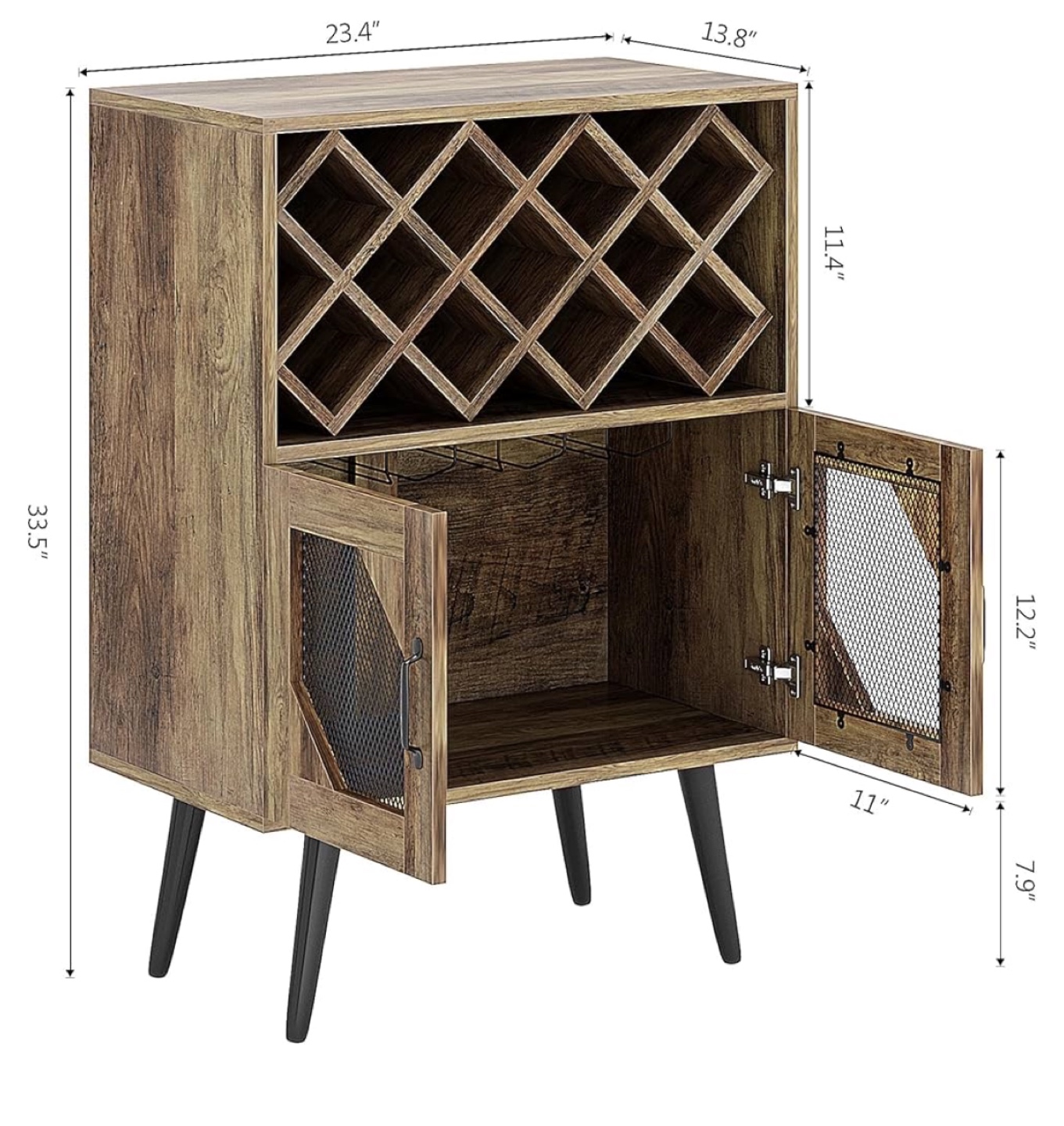 Wine Cabinet with Doors and Wine Rack, coffee station - photo 4