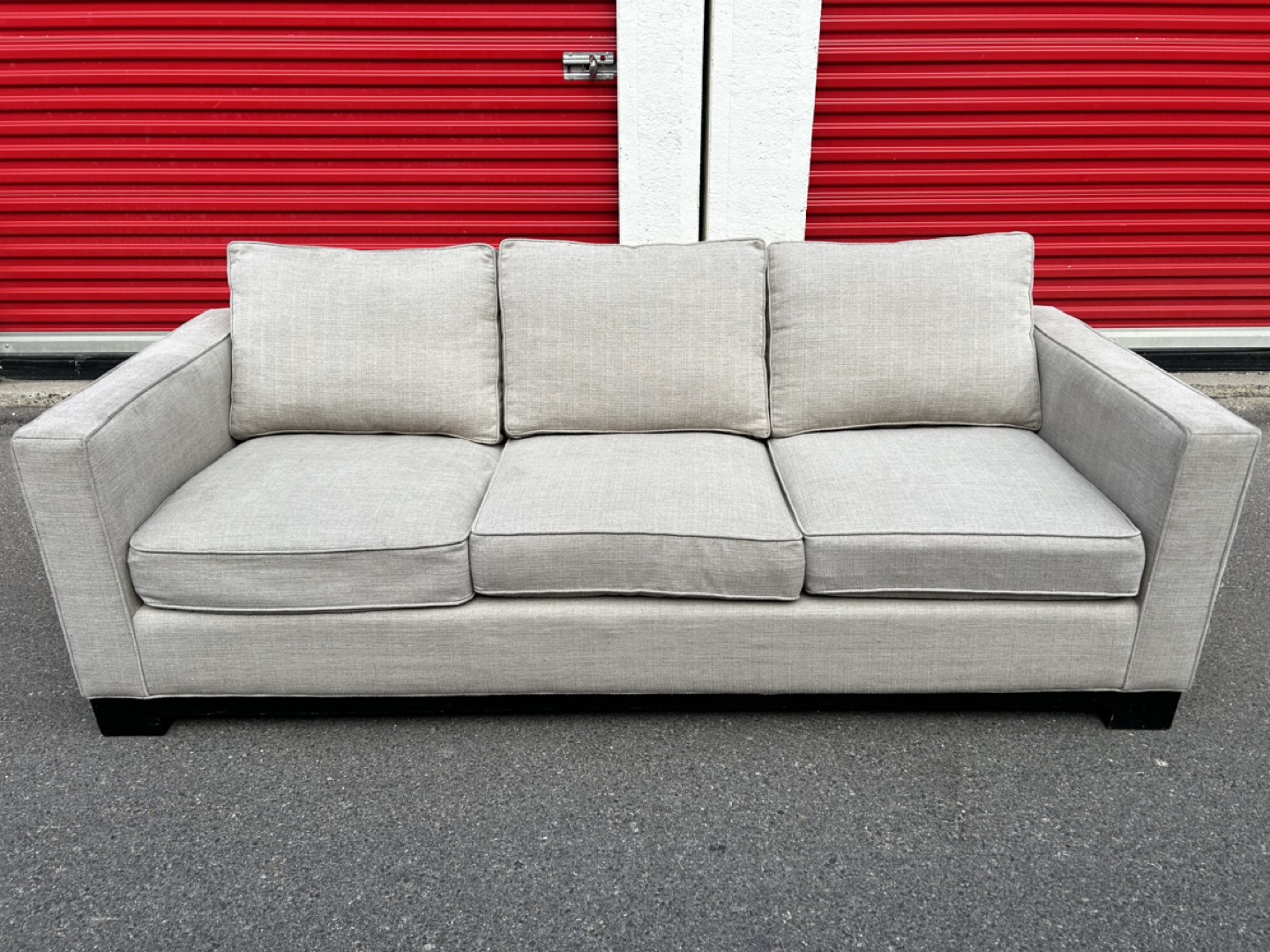 Large tan sofa couch (steam cleaned) *FREE DELIVERY - photo 3