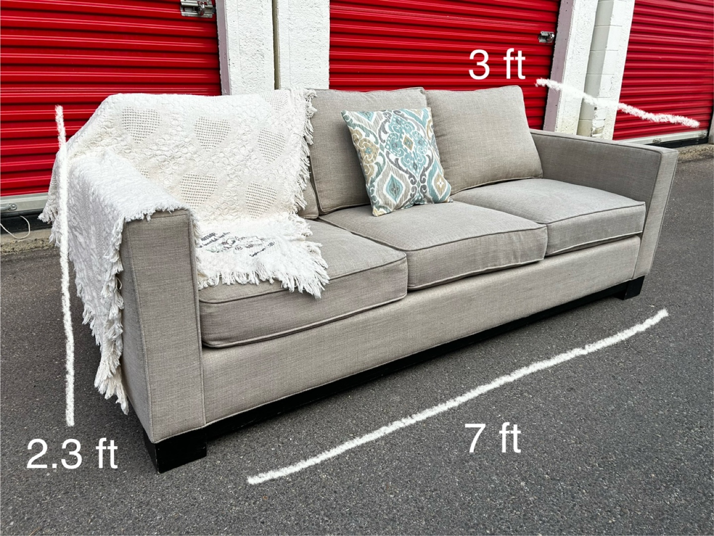 Large tan sofa couch (steam cleaned) *FREE DELIVERY - photo 2