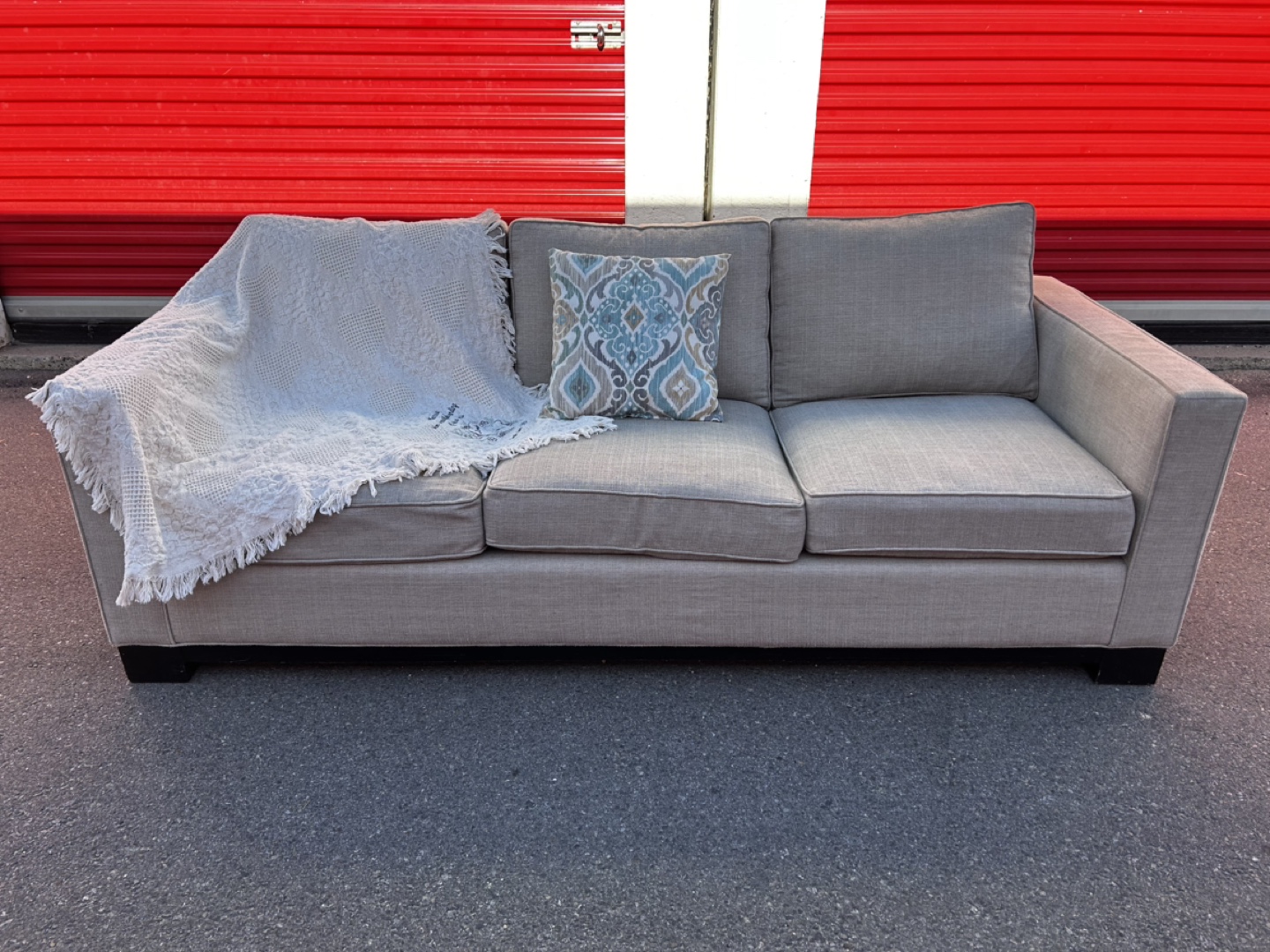 Large tan sofa couch (steam cleaned) *FREE DELIVERY