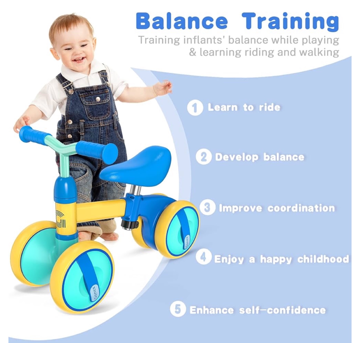 Gonex Toddler Balance Bike Adjustable Seat & No Pedal - photo 3