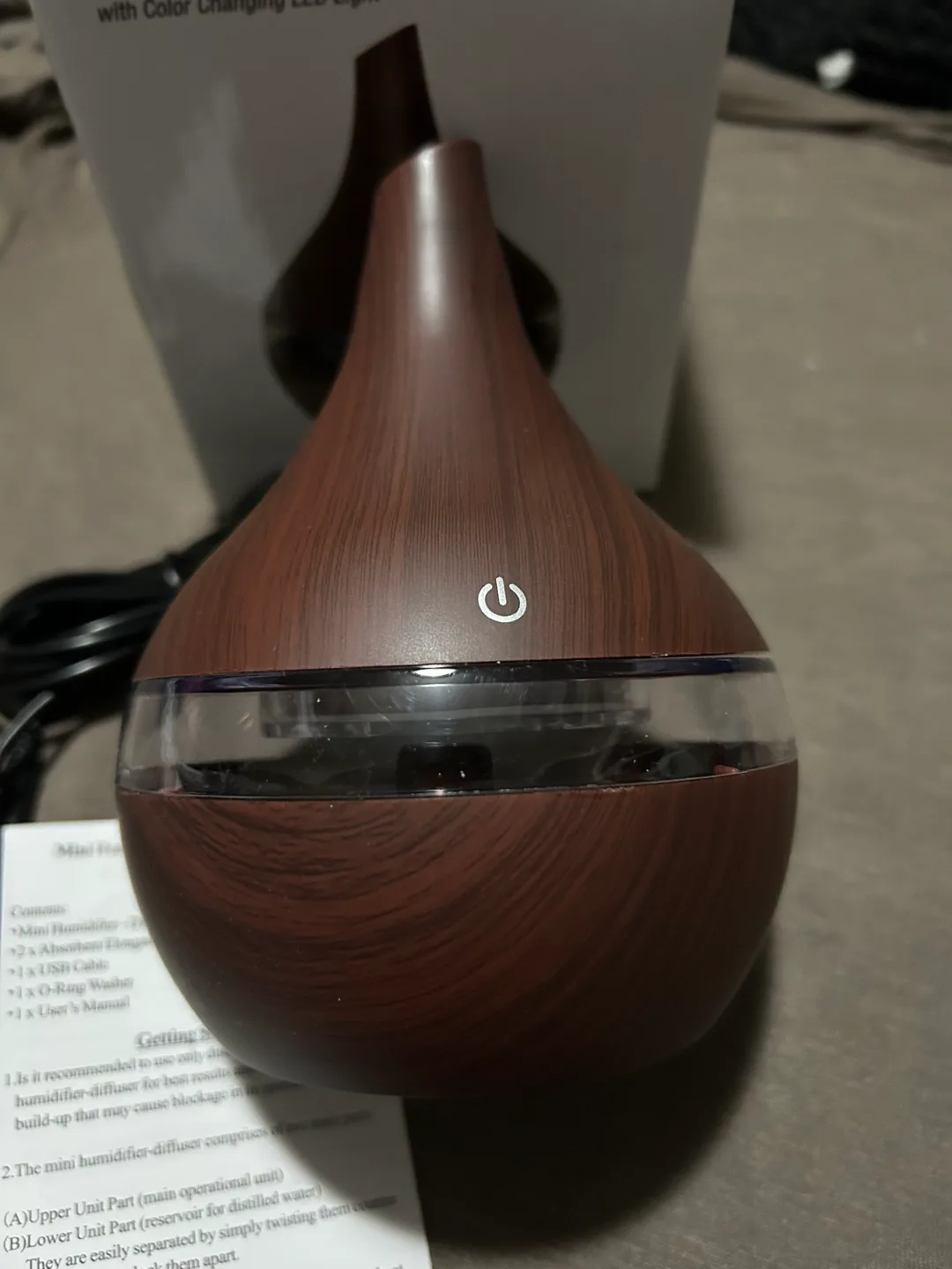 Mini Humidifier Aromatic Diffuser with Colour Changing LED Light image indicator(3)