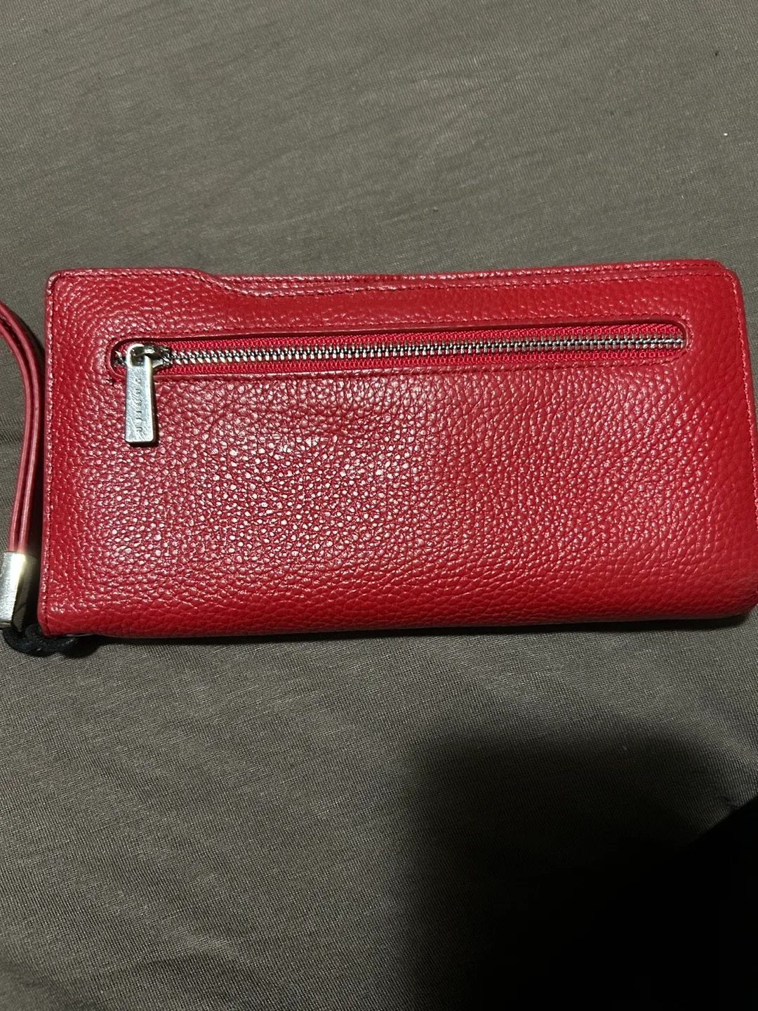Red  Danier Leather Wallet with Wrist Strap image indicator(2)