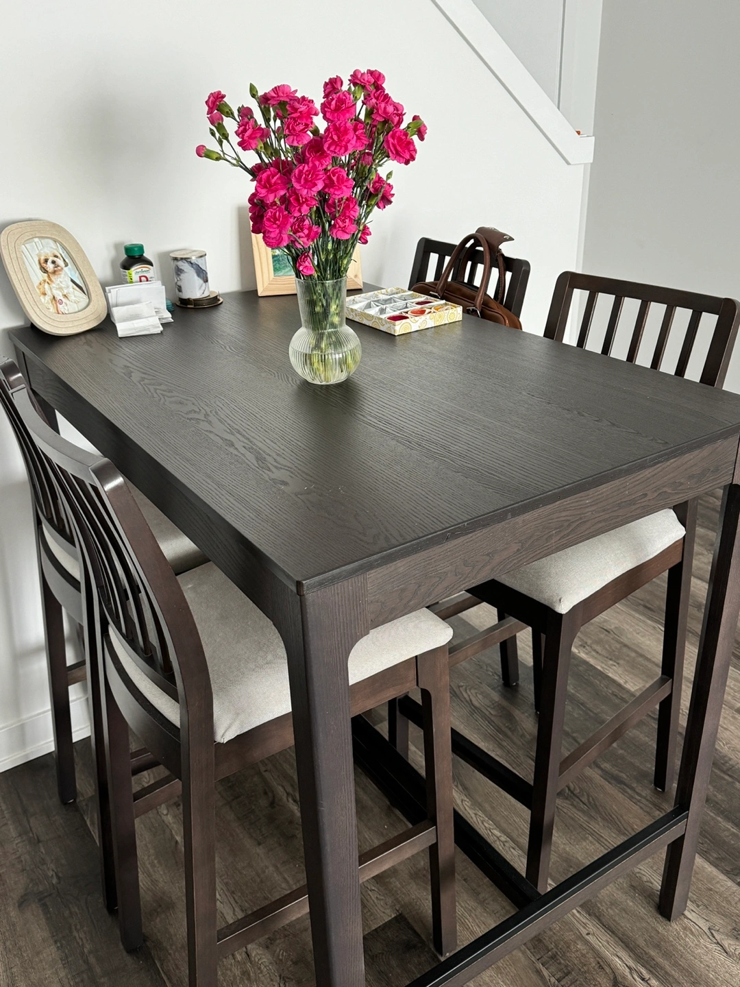 Wood Dining High Top Table And Chairs Ikea IKEA Ekedalen Bar Table