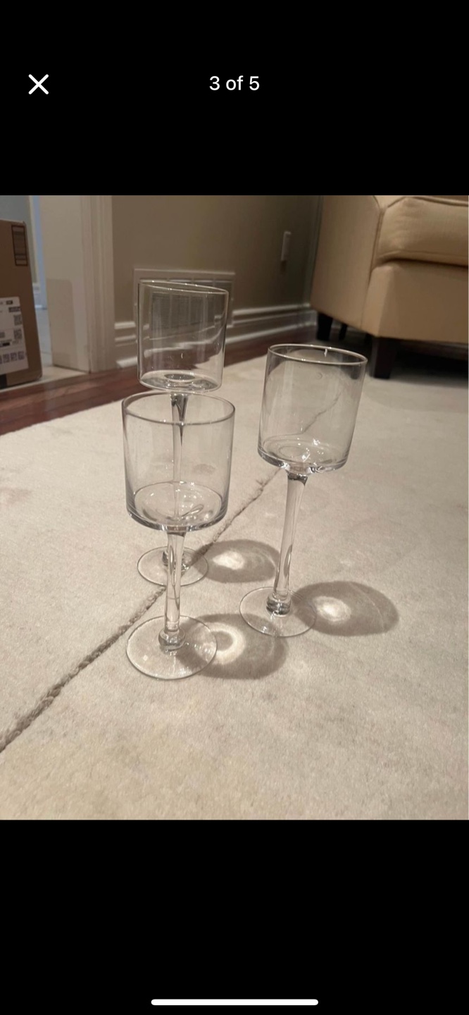 Set of 3 Glass Candle Holders - photo 4