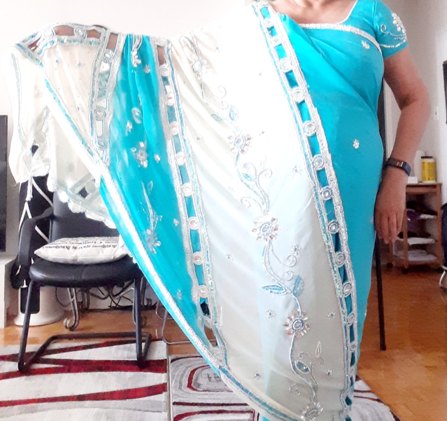 Turquoise - Custom Saree - Large - photo 3