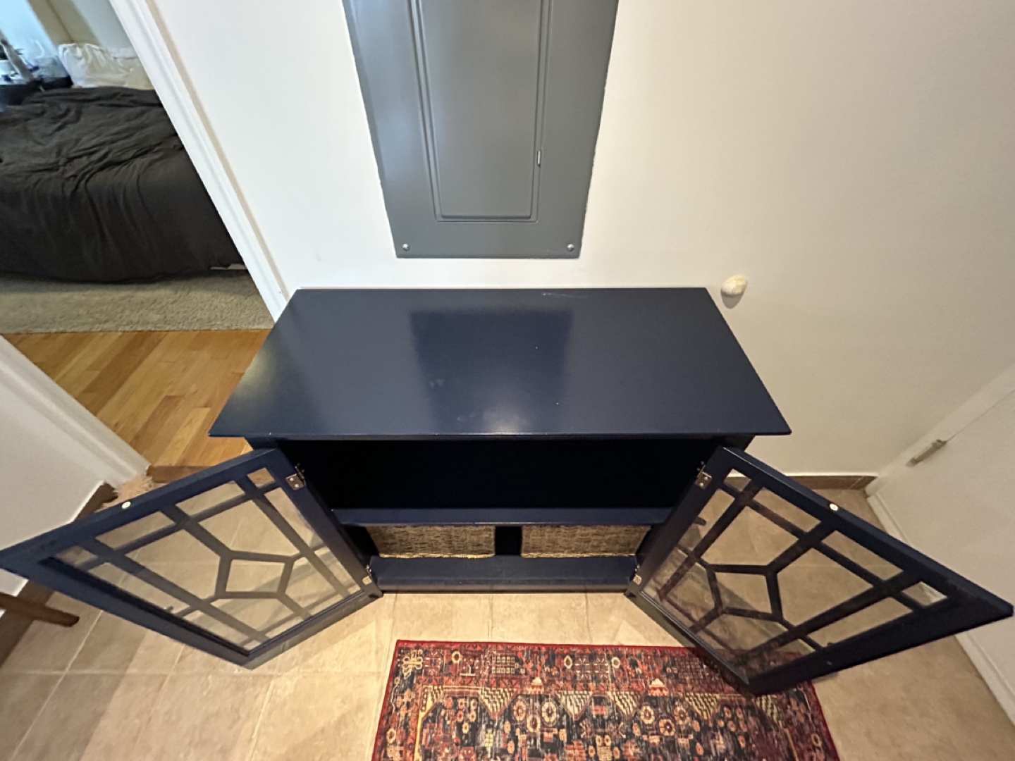 Blue Cabinet with Glass Doors - photo 3