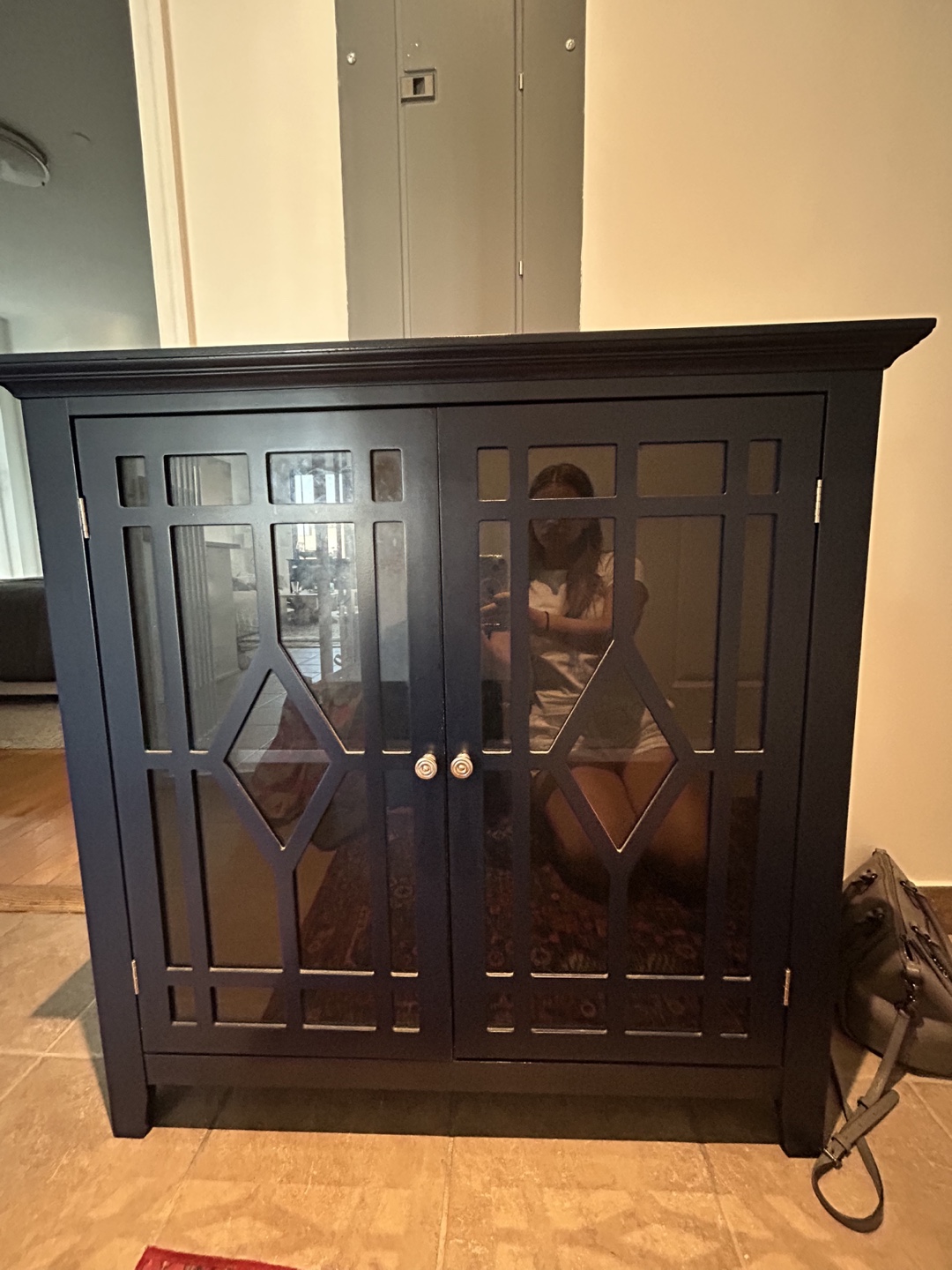 Blue Cabinet with Glass Doors - photo 4
