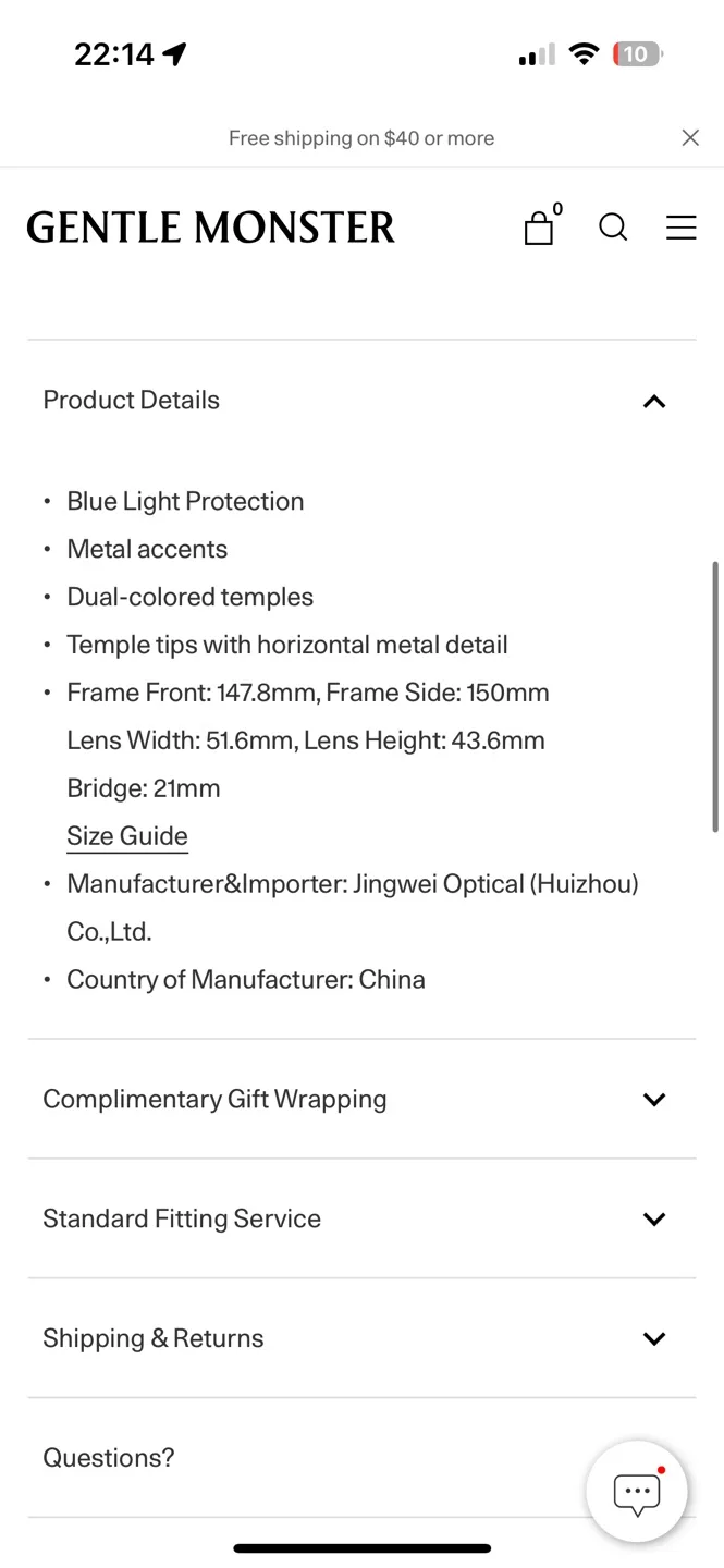 GENTLE MONSTER Kubo 01 Blue Light Glasses image indicator(5)