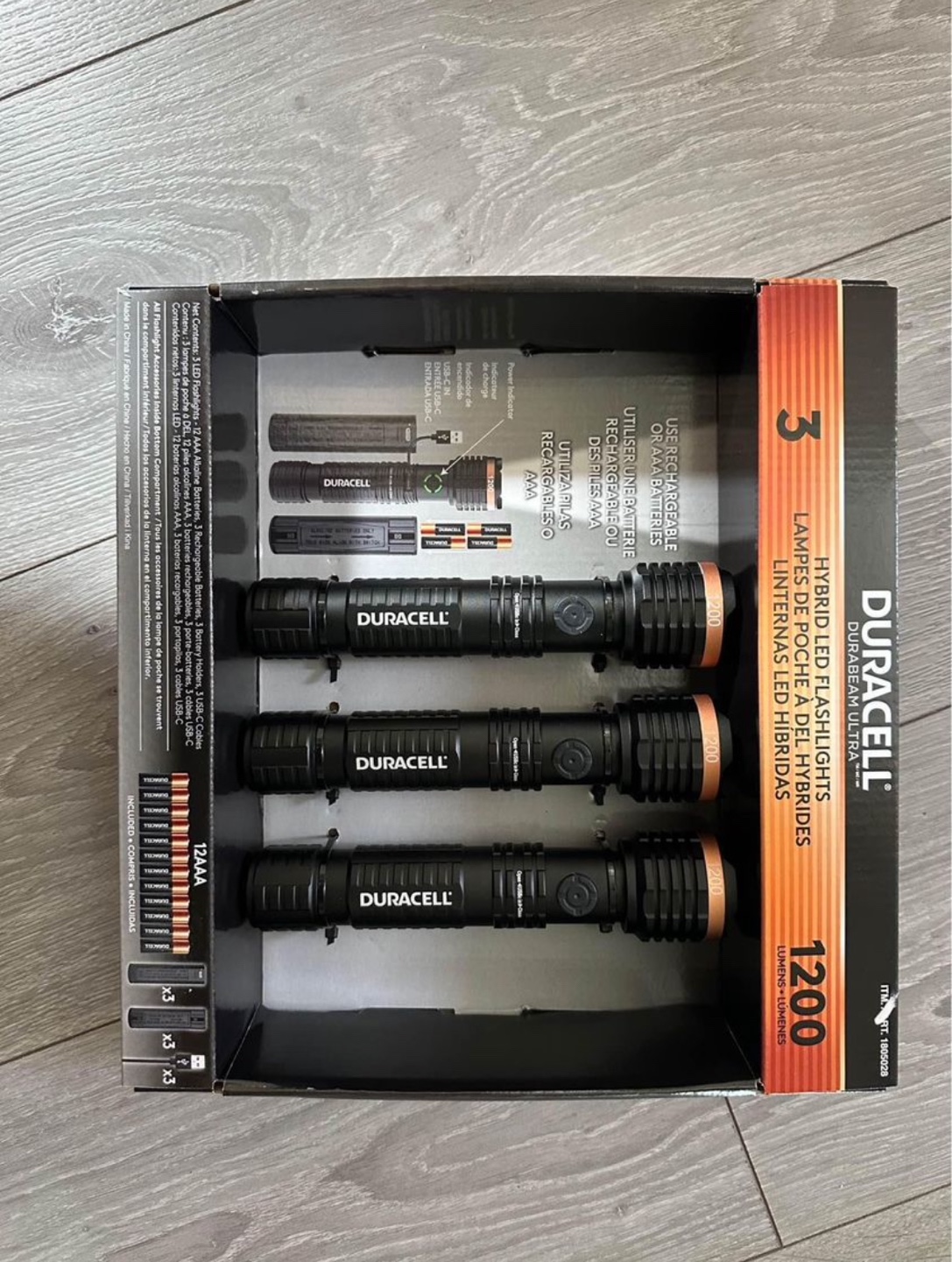 Duracell Hybrid LED Flashlights (3 Pack)