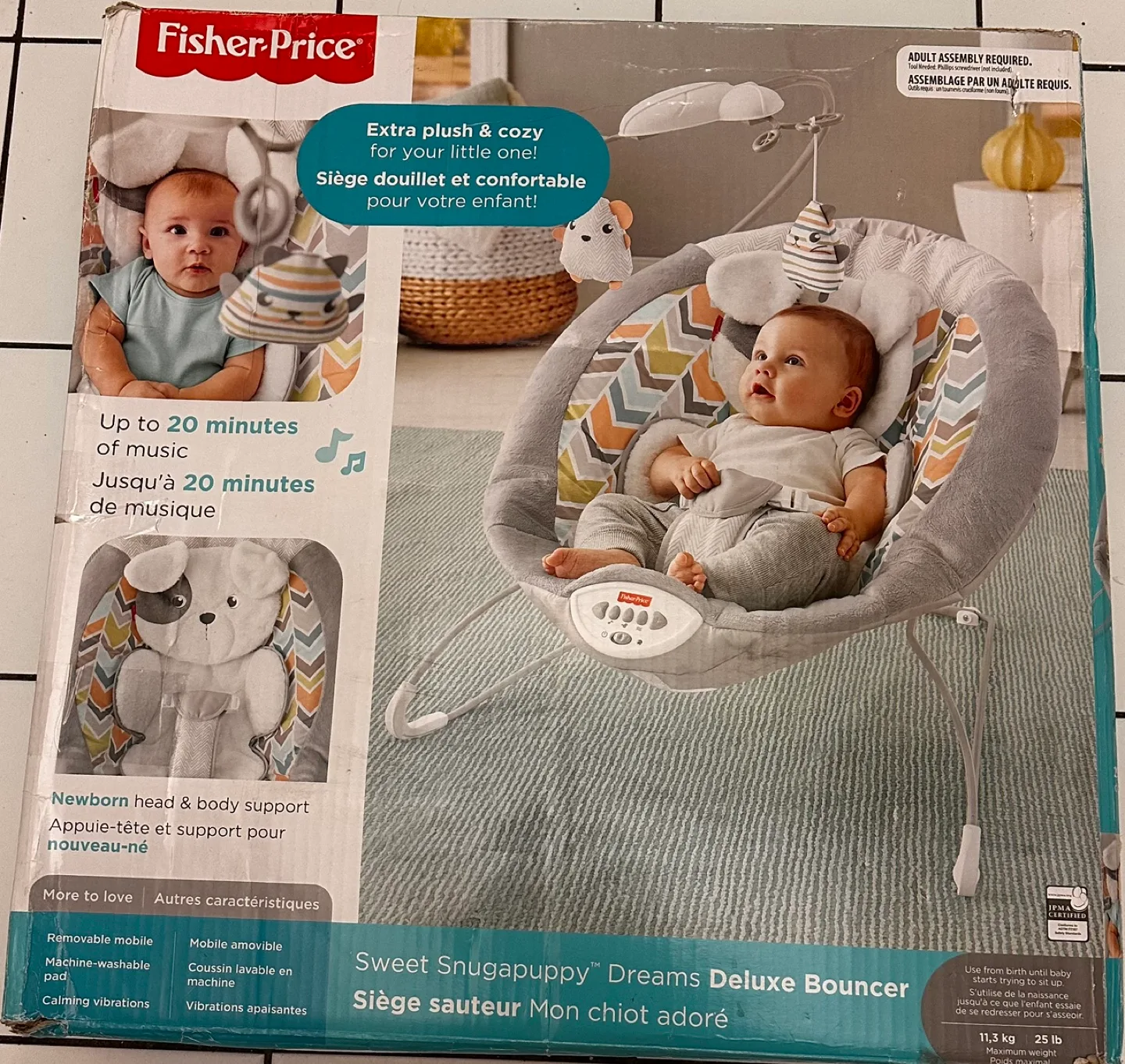 Fisher-Price Sweet Snugapuppy Dreams Deluxe Bouncer thumbnail