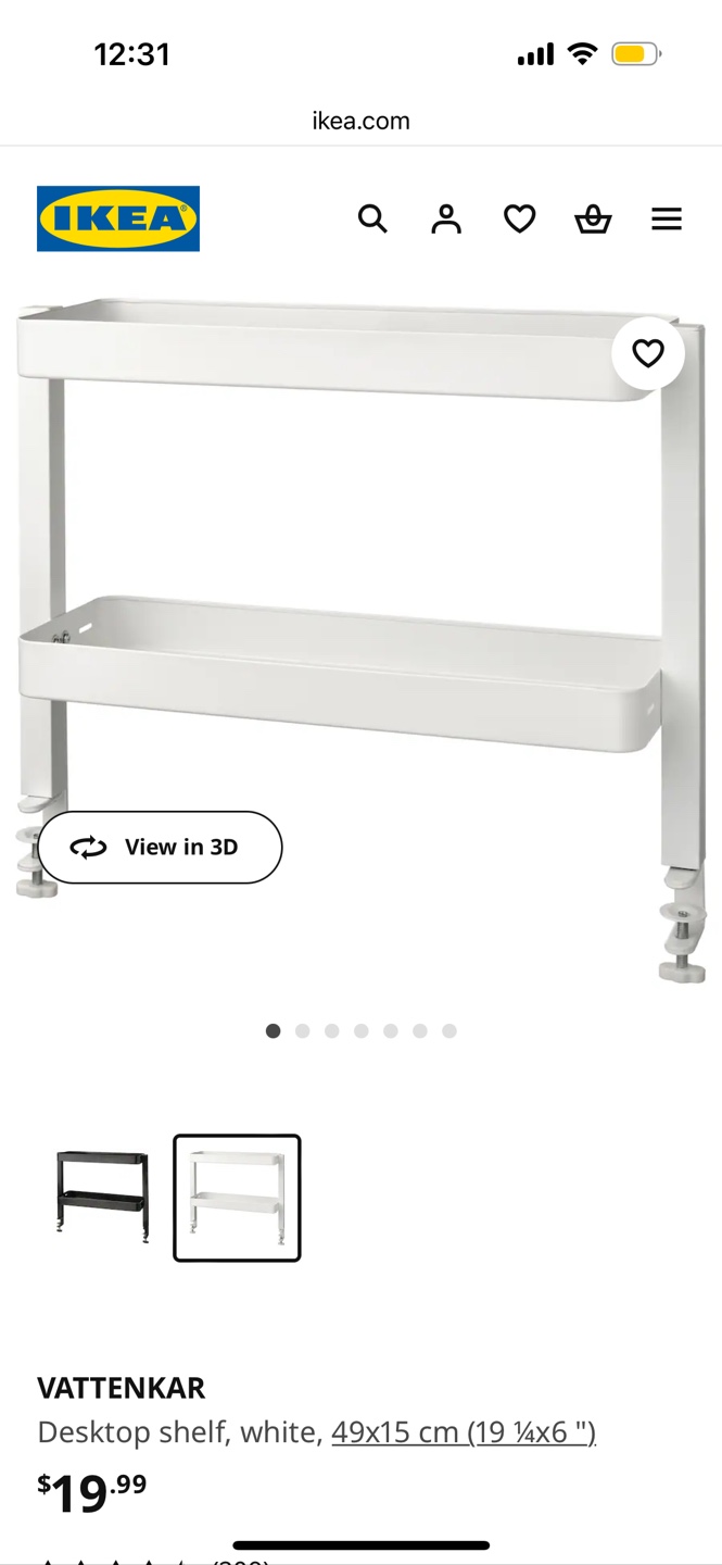 IKEA VATTENKAR Desktop Shelf - White