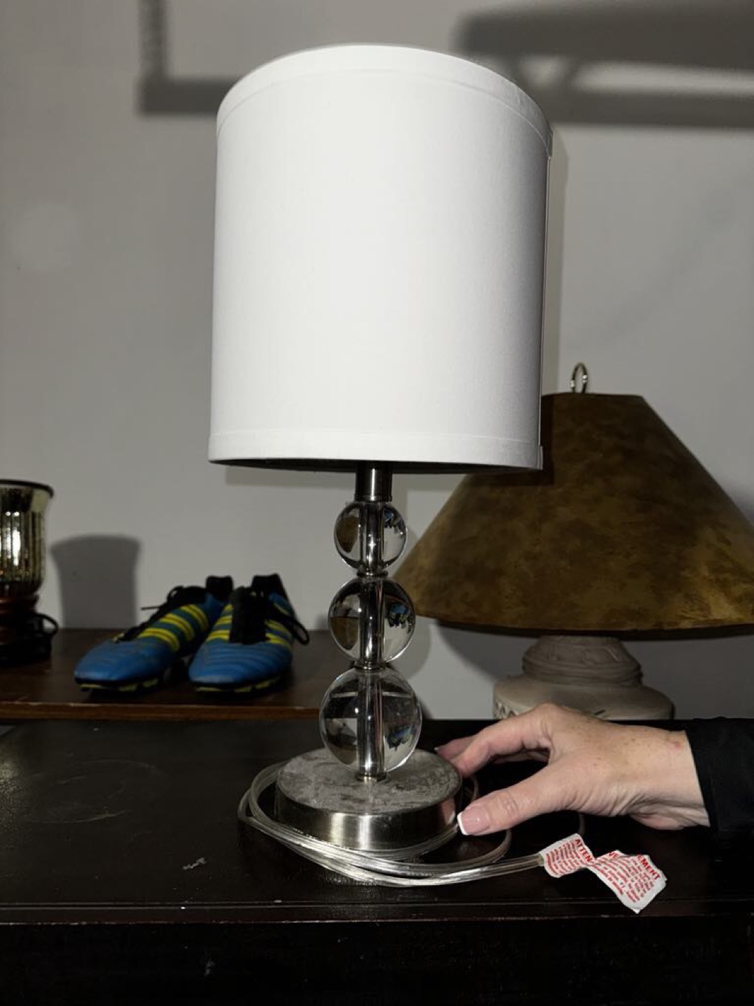 Table Lamp with Glass Beads