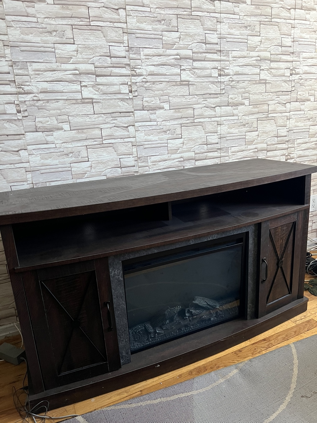 Tv stand with fire place 48”