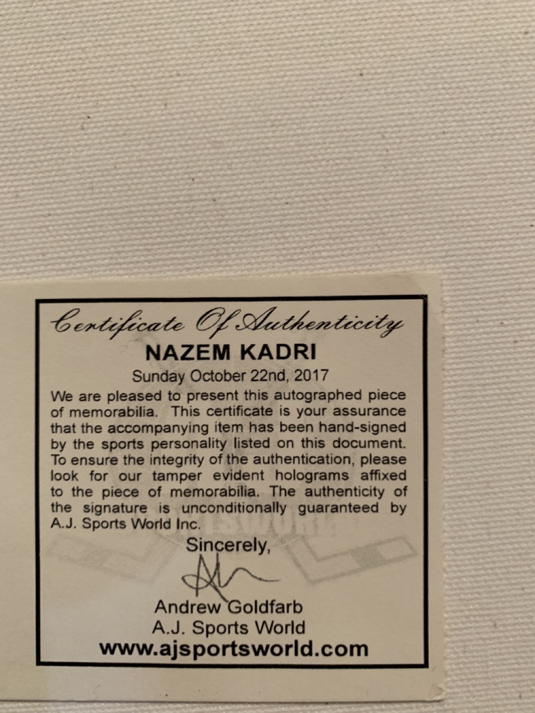 Nazem Kadri Signed Toronto Maple Leafs Canvas - photo 3