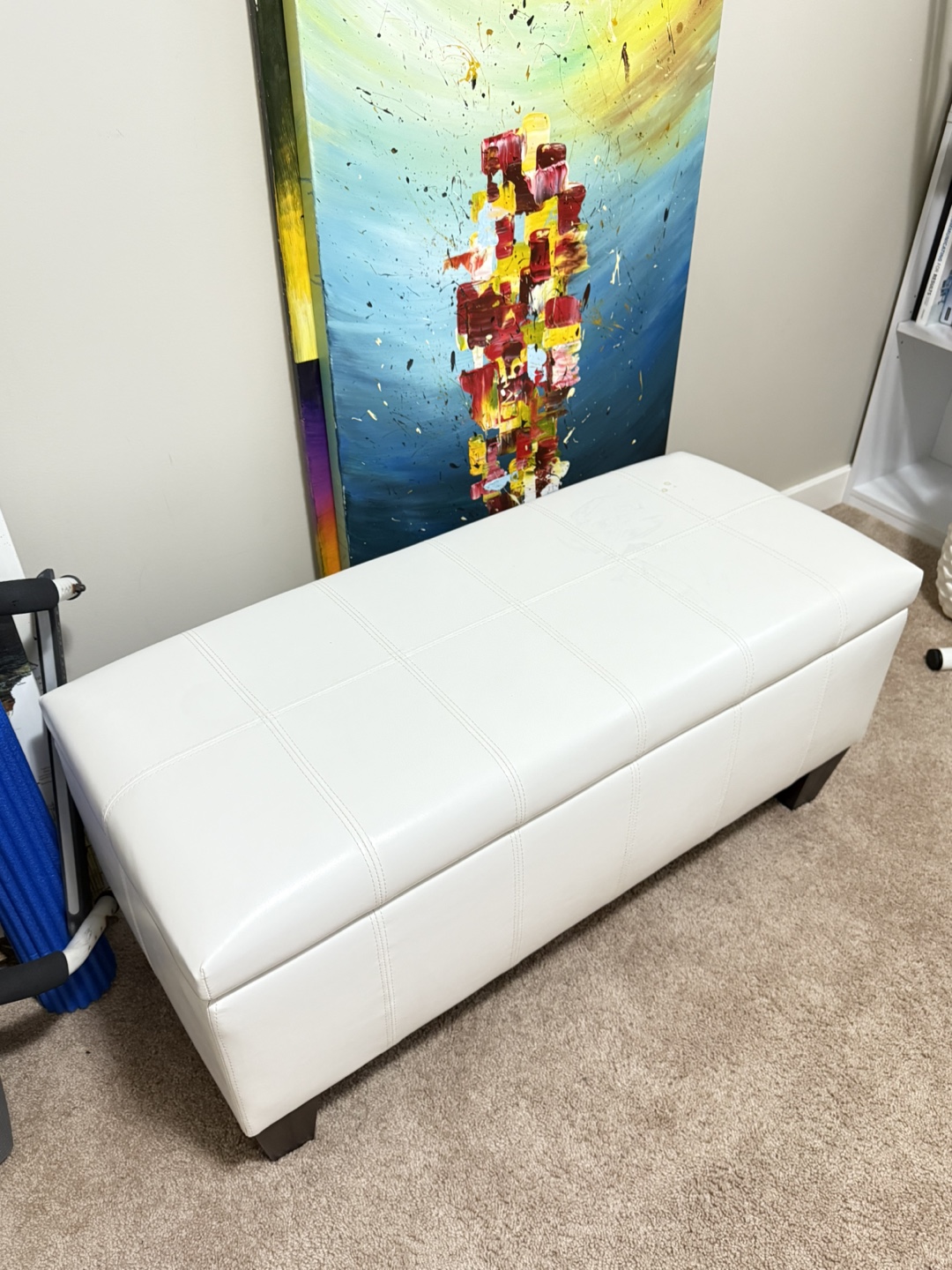 White Storage Ottoman